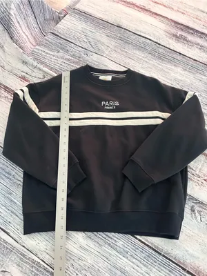 Lazy sundays Paris France Navy Striped Women's Sweatshirt thumbnail 8