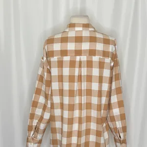 Anthropologie MAEVE Bennet Buttondown Buffalo Check Shirt Brown White Small thumbnail 10