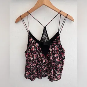 Forever 21 Floral Lace‎ Back Cami Tank Top Size Small thumbnail 4