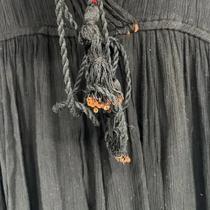 Earthbound Trading Co Black Boho Embroidered Maxi‎ Dress Small Gauze Festival thumbnail 4