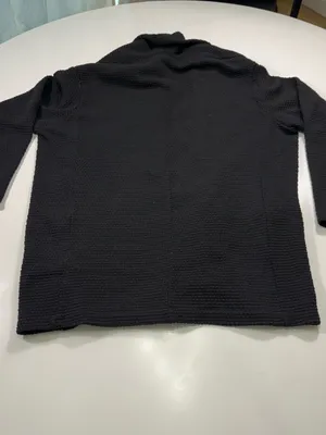 Zara Black Waffle Open-Knit Pocket Cardigan Size Medium thumbnail 7