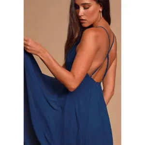 Lulus Mythical Kind of Love Dark Blue Maxi Dress Open Back Formal Gown Small thumbnail 2