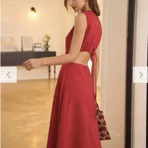 RIHOAS The Red Round Neck Cut-Out Midi Dress 3 thumbnail 2
