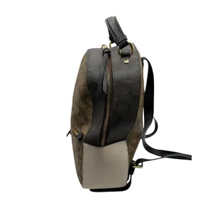 Coach Jordyn Backpack Women Medium Brown Beige Signature Coated Canvas Logo thumbnail 6