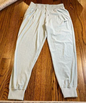 Nike Everyday Modern High-Waisted Woven Velour Grid Joggers Light Blue Size L thumbnail 1