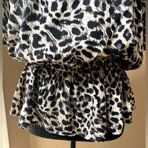 Cato Women’s Top with Peplum in Animal Print thumbnail 3