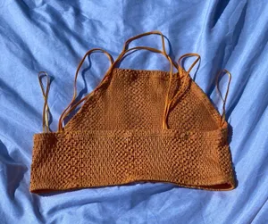 zara orange crop top thumbnail 2
