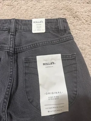 ROLLA'S Black Straight-Leg Jeans with Knee Rips thumbnail 5