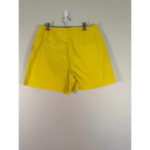 Maeve Anthropologie Yellow‎ Pleated High Waisted Shorts Size 6 Side Zip Cotton thumbnail 5