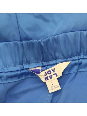 NWT Joylab Satin Drawstring Elastic Waist Tear Away Track Pants Vibrant Blue L thumbnail 4