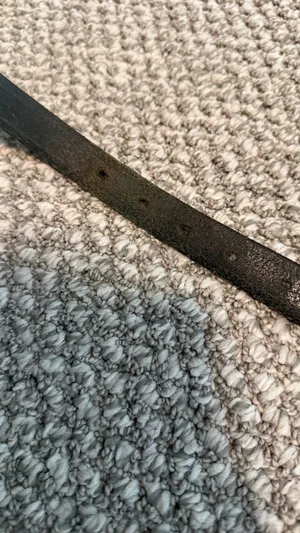 Classic 36” Black Leather Belt with Silver Buckle (slight signs of wear) thumbnail 3
