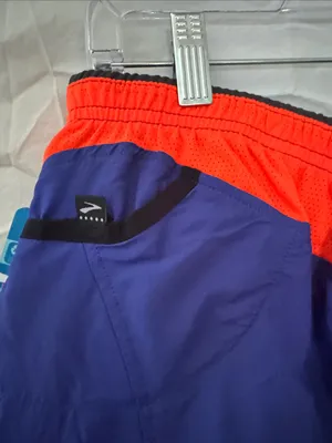 Brooks Women's Navy and Orange Athletic Running Shorts thumbnail 7