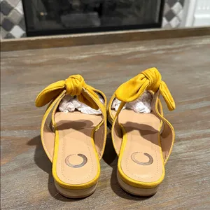 Journee‎ Collection Telulah Yellow Bow Mule Slip-On Flats Size 5.5 NIB thumbnail 9