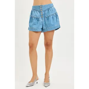 RISEN Elastic Band Slouchy Shorts With Shirred Detail -‎ Large thumbnail 2