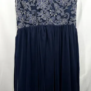 Candalite Plus Size 2X Formal Dress Navy Blue Floral Lace Tulle Prom Party‎ 760 thumbnail 3
