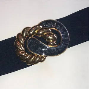 Day Lor Vintage Gold and Dark Blue Decorative Elastic Waist Belt thumbnail 1
