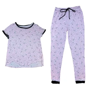 Layla | Light Pink Dalmatian Dog & Bone Pattern Short-Sleeve Top Pajama Set thumbnail 1