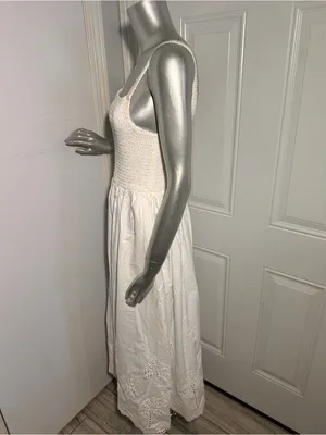 New Marine Layer Selene Embroidered Eyelet Maxi Dress White Size S Pockets thumbnail 9