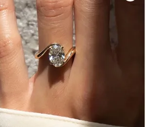 4.5Ct Oval Cut Unique Ring Gold Size 5 thumbnail 1