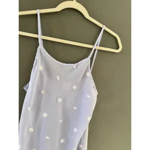 Gilligan & O'Malley Vintage Lavender Sheer Floral Embroidered Chemise Nightgown‎ thumbnail 4