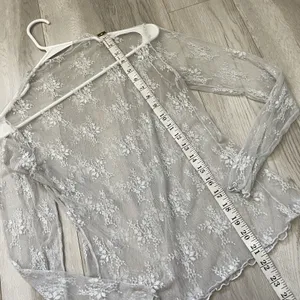 Sheer Mesh Top floral mockneck sheer lace womens Gray (medium) boho whimsigoth thumbnail 3