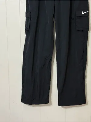 Nike NSW Street Woven Cargo Pants Women’s L Black Parachute Utility Y2K thumbnail 3