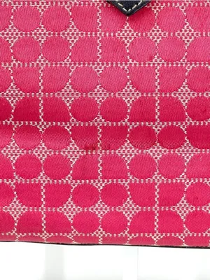 Vintage Y2K Kate Spade Noel Dot Pink Jacquard Black Leather Tote Shoulder Bag thumbnail 8