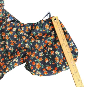 Old Navy Puff Sleeve Top Size M Smocked Floral Print Empire‎ Waist Cottage thumbnail 11