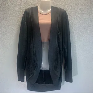 Women's‎ Black Hooded Sweater Gray Size XL thumbnail 2