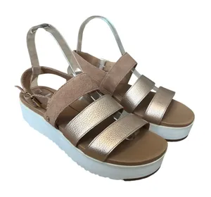 UGG Braelynn Metallic Gold Leather Straps Platform Sandal Womens Size U.S. 9.5 thumbnail 1