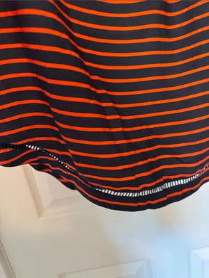 J. Crew Women’s Navy & Orange Striped Scoop Neck Blouse thumbnail 6