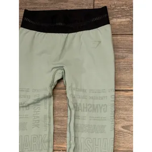 Gymshark Sage Green‎ All Over Logo Print Low Rise 24" Seamless Leggings Small thumbnail 5