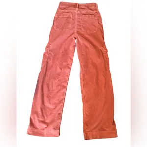 American Eagle super high rise baggy wide leg pink corduroy pants 00 thumbnail 2