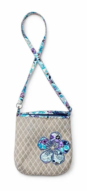 Vera‎ Bradley Penelope Garden Beach Crossbody Tan Bag Purse thumbnail 1