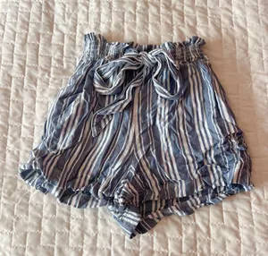 Hollister Blue Striped Paper Bag Shorts Size XS thumbnail 1