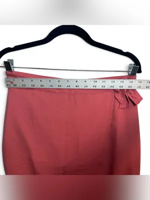 J.Crew Women’s Size 4 Rose Pink Wrap Tulip Pencil Skirt Side Bow Lined thumbnail 5
