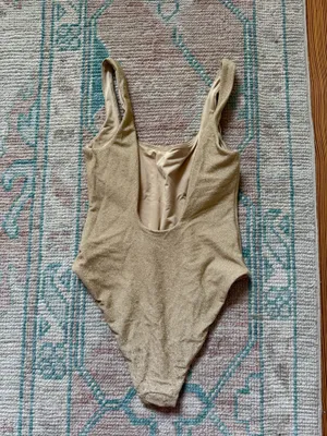 aerie gold sparkly one piece swimsuit thumbnail 2