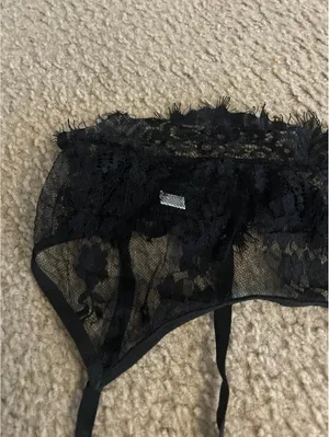 C274 Garter Belt woman black small /medium size unused thumbnail 2