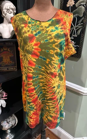 Karma Circle USA Sleeveless Dye Top – Multicolor Swirl – Size L/XL NWT thumbnail 1