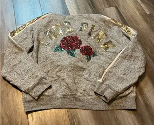 Victoria’s Secret PINK Bling Lace Up Rose Hoodie thumbnail 1