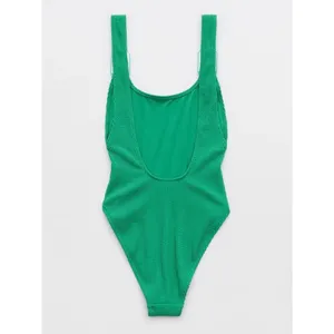 Aerie Green Crinkle Birthday Scoop Back Cheekiest One Piece Swimsuit Sz.M NWT thumbnail 5