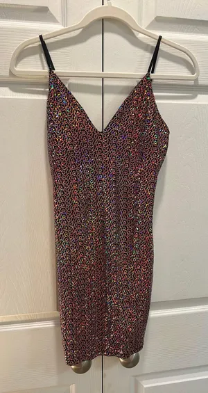 Boutique Pink Sequin Mini Dress Size M thumbnail 2