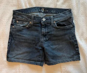 7 For All Mankind Indigo low rise Denim Shorts thumbnail 1