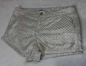 Abercrombie & Fitch Cream Metallic Jaquard Floral Print Trouser Short Size 10 thumbnail 1