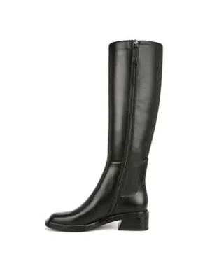 Franco Sarto NIB Giselle Wide Calf Flat Tall Boot Black Stretch Leather 6.5 M thumbnail 3