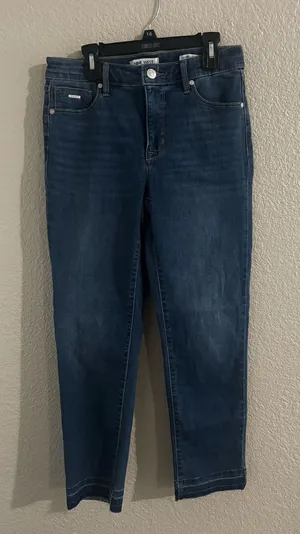 Nine West Deep Indigo High-Rise Straight Jeans thumbnail 1