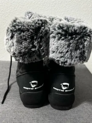 ArcticShield Waterproof Snow Boots Black Faux Fur Size 6 thumbnail 5