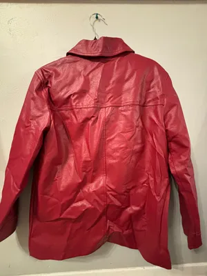 Garage Red Faux Leather Jacket thumbnail 4