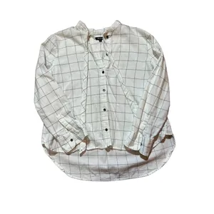 Madewell Flannel Tie-Neck Shirt in Windowpane‎ sz S thumbnail 9