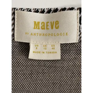 Maeve Anthropologie Houndstooth Strapless Wide Leg Jumpsuit Black White Size 8 thumbnail 4